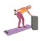 Senior active woman doing triceps workout vector