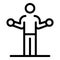 Senior athlete training icon, outline style