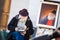 Senior bearded artist working at the famous Place du Tertre in the Montmartre