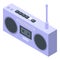 Senior boombox icon, isometric style