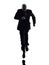 Senior business man running silhouette