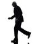 Senior business man running silhouette