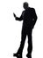 Senior business man on the telephone angry silhouette