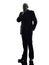 Senior business man thinking silhouette