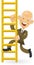 Senior Businessman Climbing The Corporate Ladder