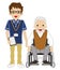 Senior Caregiver and Senior Man using Wheelchair