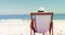 Senior Caucasian man relaxes on a beach chair, with copy space