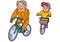 Senior citizens biking