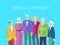 Senior Community People Group Flat Poster