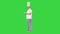 Senior cook in uniform counting money on a Green Screen, Chroma Key.