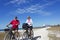 Senior Couple on a bike ride while on cruise vacation