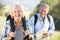 Senior couple on country walk