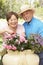 Senior Couple Gardening Together