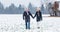 Senior couple having walk in winter