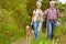 Senior couple on a hike in a forest