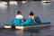 Senior couple on pedalo also called pedal boat