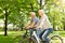 Senior Couple Riding Bikes