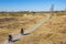 Senior couple riding their bicycle in the national park Drents-Friese Wold