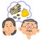 Senior couple`s money troubles, face expression