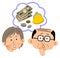 Senior couple`s money troubles, face expression