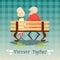 Senior Couple Sitting On Bench Forever Together Grandparents Day Greeting Card