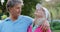 Senior couple talking in tennis court 4k