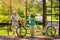 Senior couple and tandem bicycle.