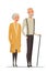 Senior couple together color vector illustration