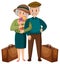 Senior couple travel with luggages