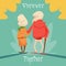 Senior Couple Walking Forever Together Grandparents Day Greeting Card