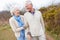 Senior Couple Walking Through Winter Countryside