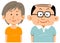 Senior couple wearing sportswear Waist upper thinner glasses