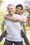 Senior Couple Working Out In Park