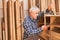 Senior craftsman as a carpenter and cabinet maker