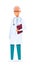 Senior doctor flat vector illustration