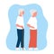 Senior elderly people man and woman. Old age man and woman pair, view profile. Vector