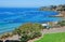 Senior enjoying view in Heisler Park, Laguna Beach, CA