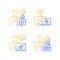 Senior executive roles gradient linear vector icons set