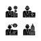 Senior executive roles RGB black glyph icons set on white space