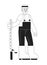 Senior fisher holding fishing rod monochrome concept vector spot illustration