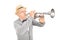 Senior gentleman playing a trumpet
