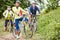 Senior group goes on a bike tour