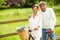 Senior Indian Couple On Cycle Ride In Countryside