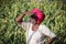 Senior Indian farmer waiting for the rain at latur maharashtra