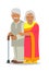 Senior Indian man and woman couple stands together