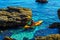 Senior kayaker on a kayak by the sea, active water sport and lei