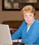 Senior lady frustrated with computer