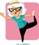 Senior Lady in Yoga Pose Vector Cartoon