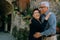 Senior Latino Mexican couple in love celebrates their anniversary