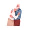 Senior love couple of man and woman. Happy elderly husband and wife hugging together. Old romantic partners embracing